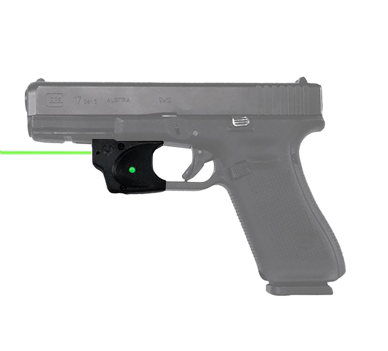 Viridian 9120091  E-Series Fits Glock 17/19/34/45/47 Green Laser Black Polymer Trigger Guard Mount