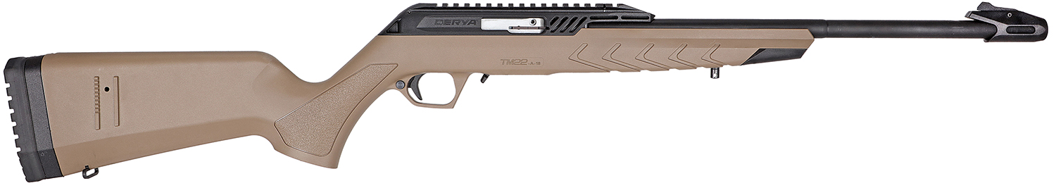 Derya Firearms TM22.STAN.FDE.18 TM22 Standard Full Size 22 LR 10+1 18″ Black Target Barrel, Black Anodized Aluminum Receiver w/Picatinny Rail, Flat Dark Earth Adjustable Polymer Stock