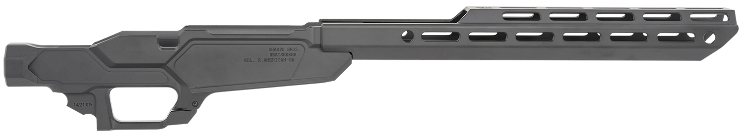 Sharps Bros SBC02 Heatseeker Rifle Chassis Stock Fits Ruger American Rifle, 6061-T6 Aluminum w/Cerakote Finish, 14″ M-LOK Handguard, Compatible w/AICS Short Action Magazines