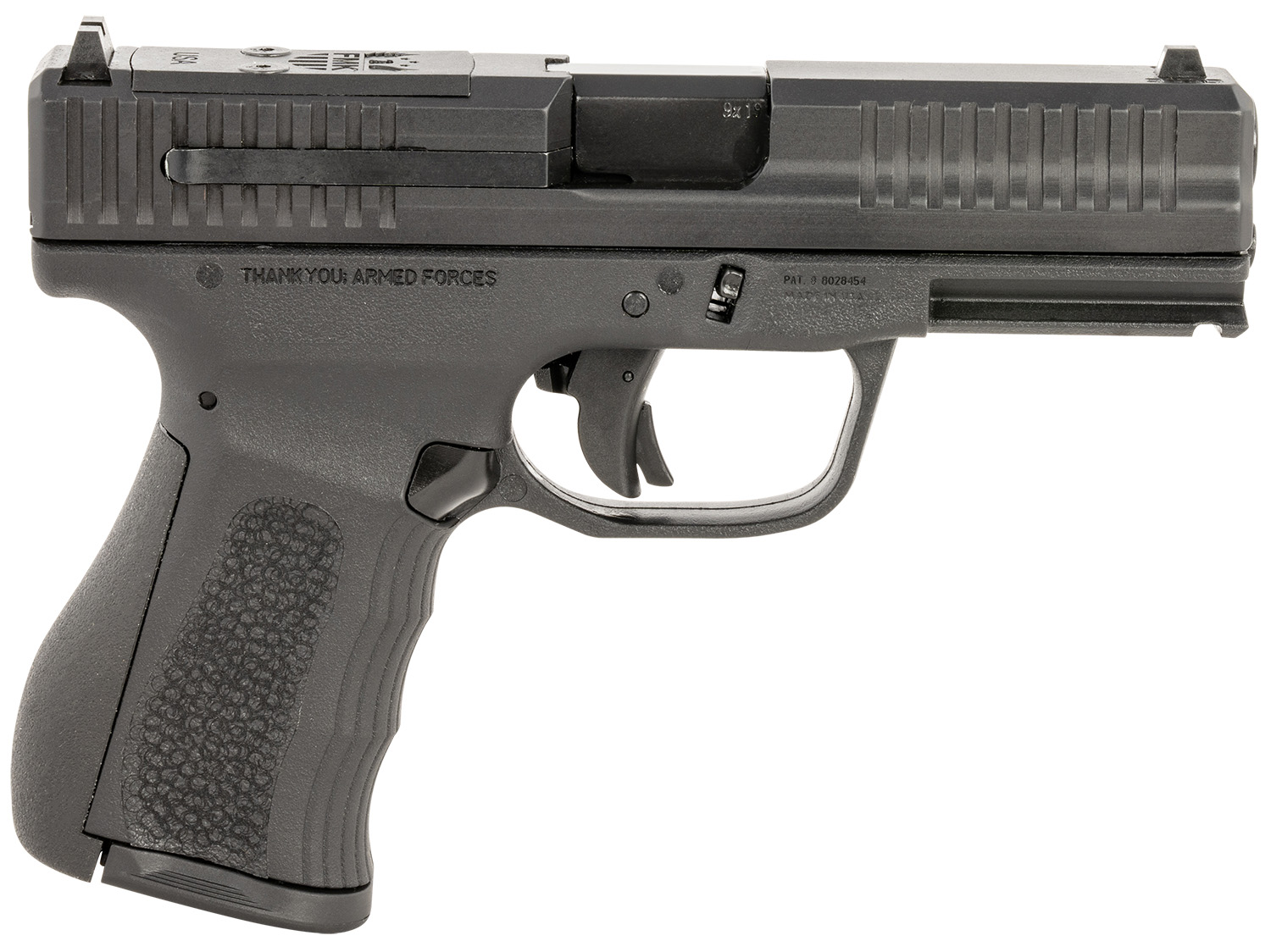 FMK FMKG49BSS G3 9mm Luger 14+1 4″ Stainless Steel Barrel, Black Optic Cut/Serrated Carbon Steel Slide, Black Polymer Frame w/Picatinny Rail, Black Backstrap Grip