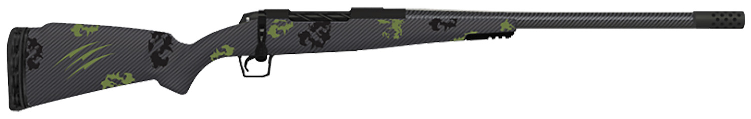 Fierce Firearms TWTROG300WIN24BF Twisted TI Rogue 300 Win 24″ Black Cerakote Steel Threaded Barrel, Drilled & Tapped Titanium Receiver, LR Negative Comb Forest Camo Carbon Fiber Stock