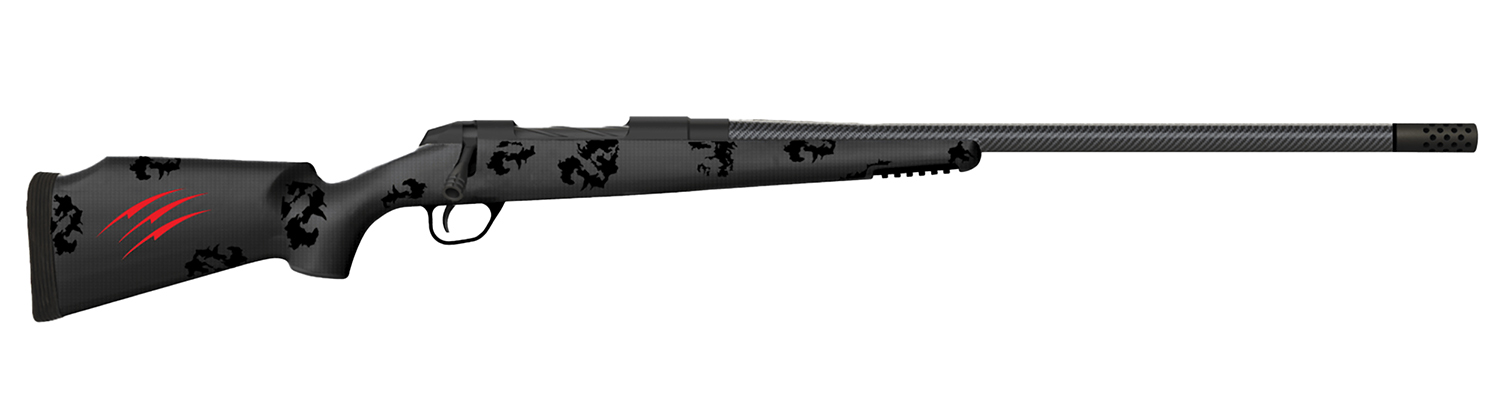 Fierce Firearms FCTRG65CM20BBO CT Rage 6.5 Creedmoor Caliber with 4+1 Capacity, 20″ Carbon Fiber Barrel, Black Cerakote Metal Finish & Blackout Camo Fixed Fierce Tech C3 Stock, Right Hand (Full Size)