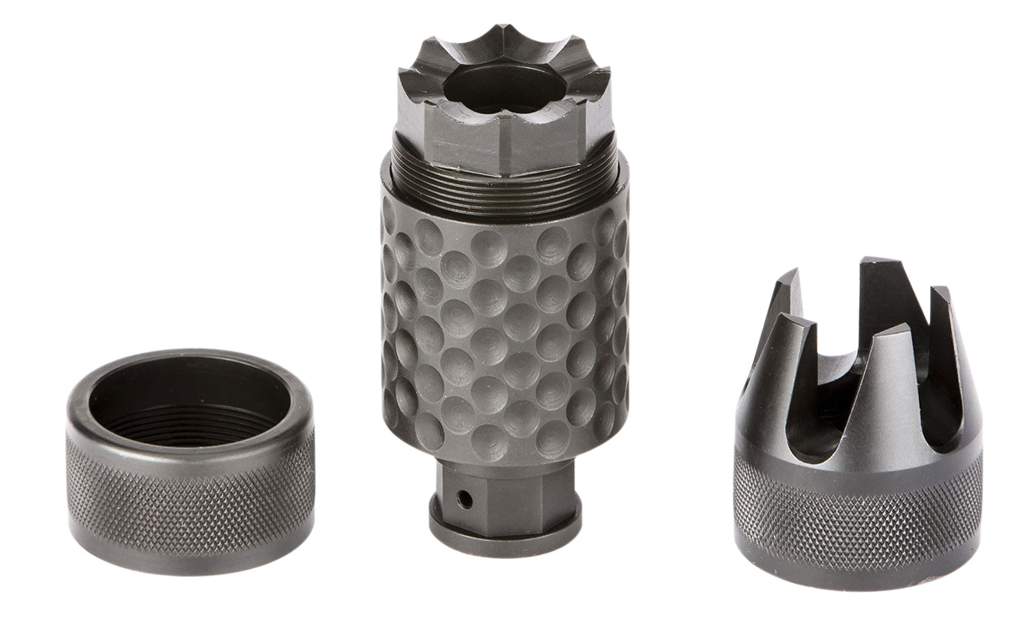 Spikes Tactical SAKB0100 Barking Spider2 Muzzle Brake Black Nitride 4140 Chromoly Steel with 1/2″-28 tpi Threads, 3.75″ OAL & 1.40″ Diameter for 5.56x45mm NATO