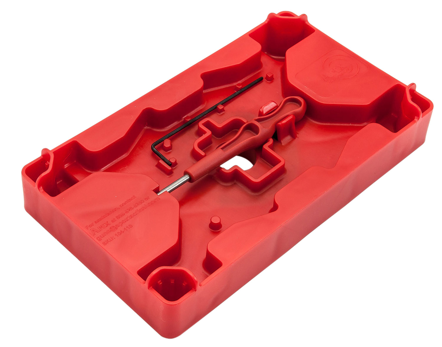 Apex Tactical 104110 Armorer’s Tray & Pin Punch Red Polymer Pistol