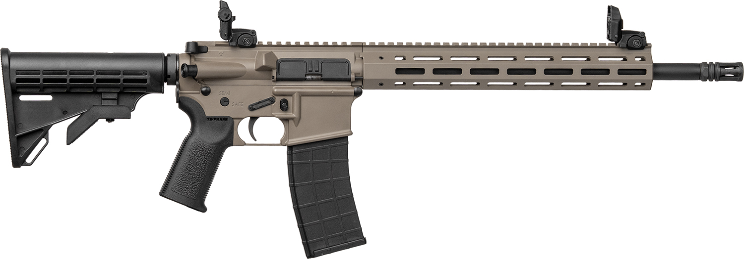 Tippmann Arms A101164 M4 Elite MSR 22 LR 25+1 16″ Black Parkerized Threaded Barrel, Flat Dark Earth Aluminum Receiver w/Picatinny Rail, M-LOK Handguard, Black Adj CAR15 Polymer Stock, Black Gen2 Grip,