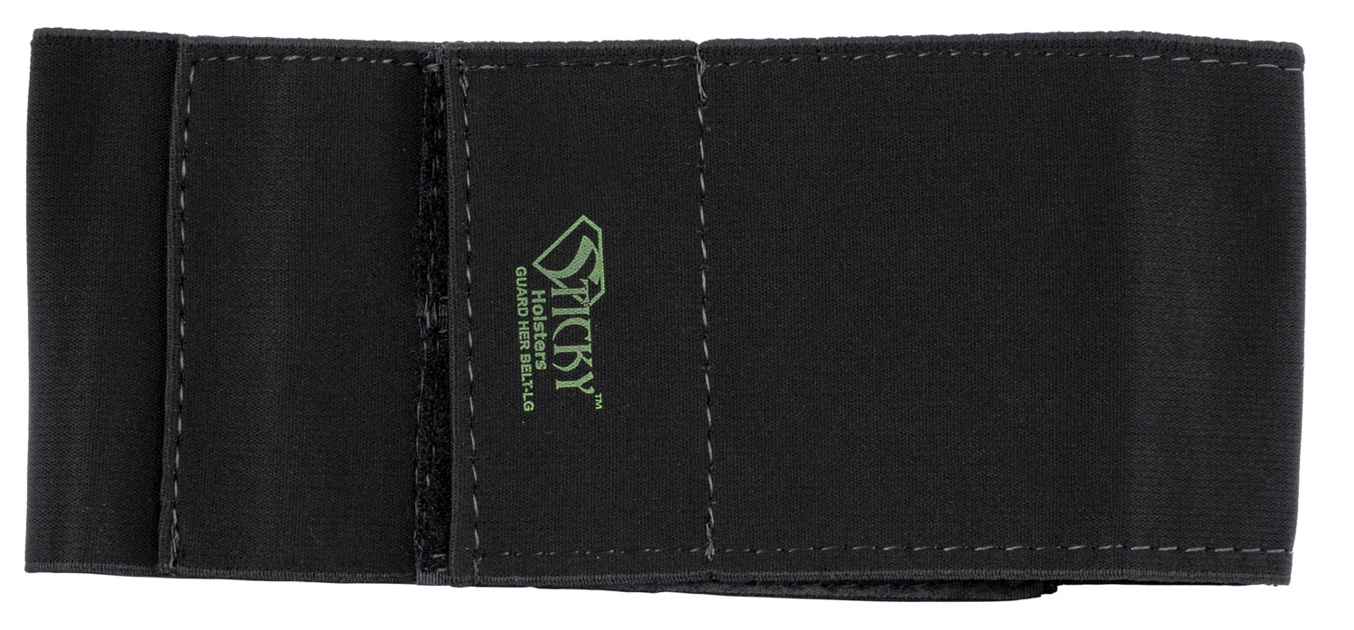 Sticky Holsters GHBTLG Guard Her Garter Size Large Black Elastic