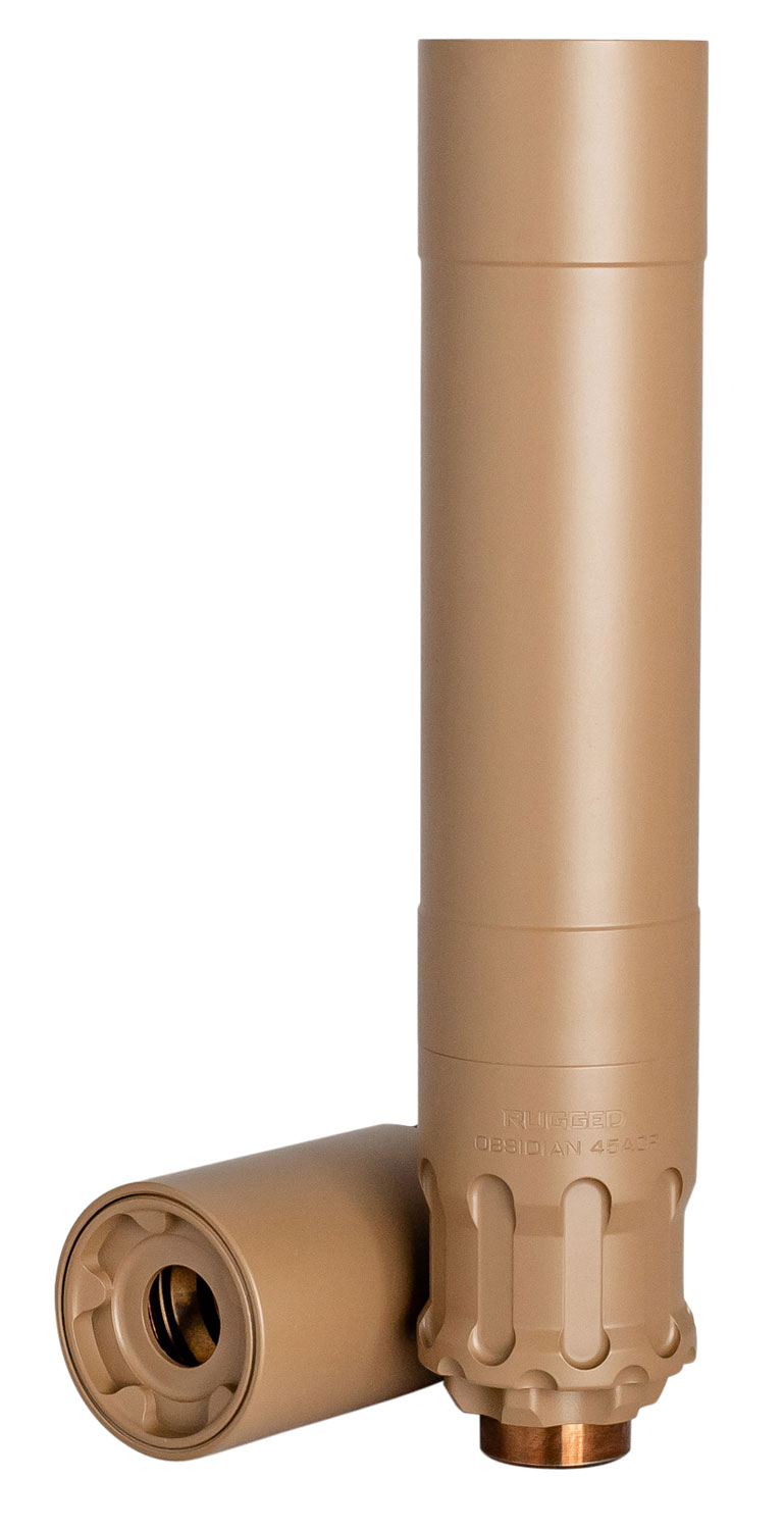 Rugged Suppressors OBSFDE45 Obsidian45 45 ACP 1.37″ Flat Dark Earth Cerakote 17-4 Stainless Steel .5 x 28 tpi