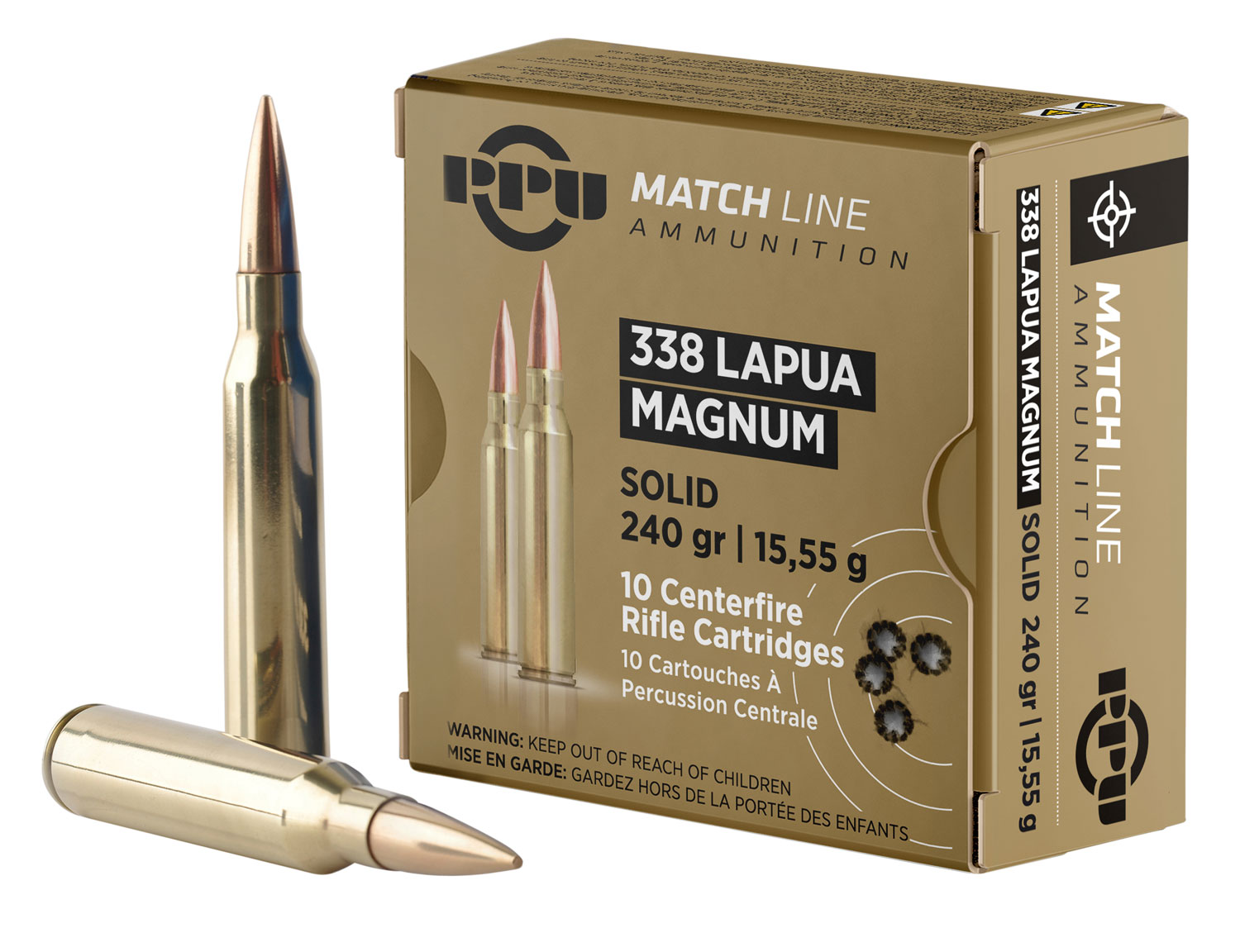 PPU PPM338 Match 338LapuaMag 240gr Copper Solid 10 Per Box/20 Case