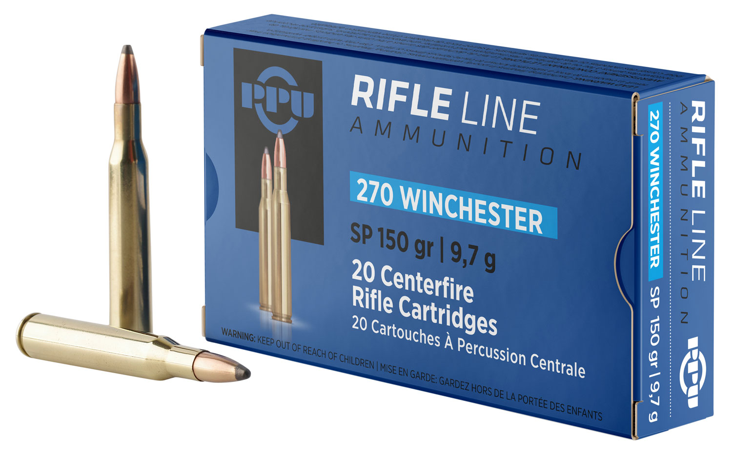 PPU PP2702 Standard Rifle 270Win 150gr Soft Point 20 Per Box/10 Case