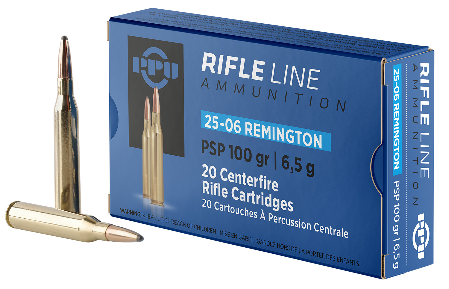 PPU PP2506P Standard Rifle 25-06Rem 100gr Pointed Soft Point 20 Per Box/10 Case