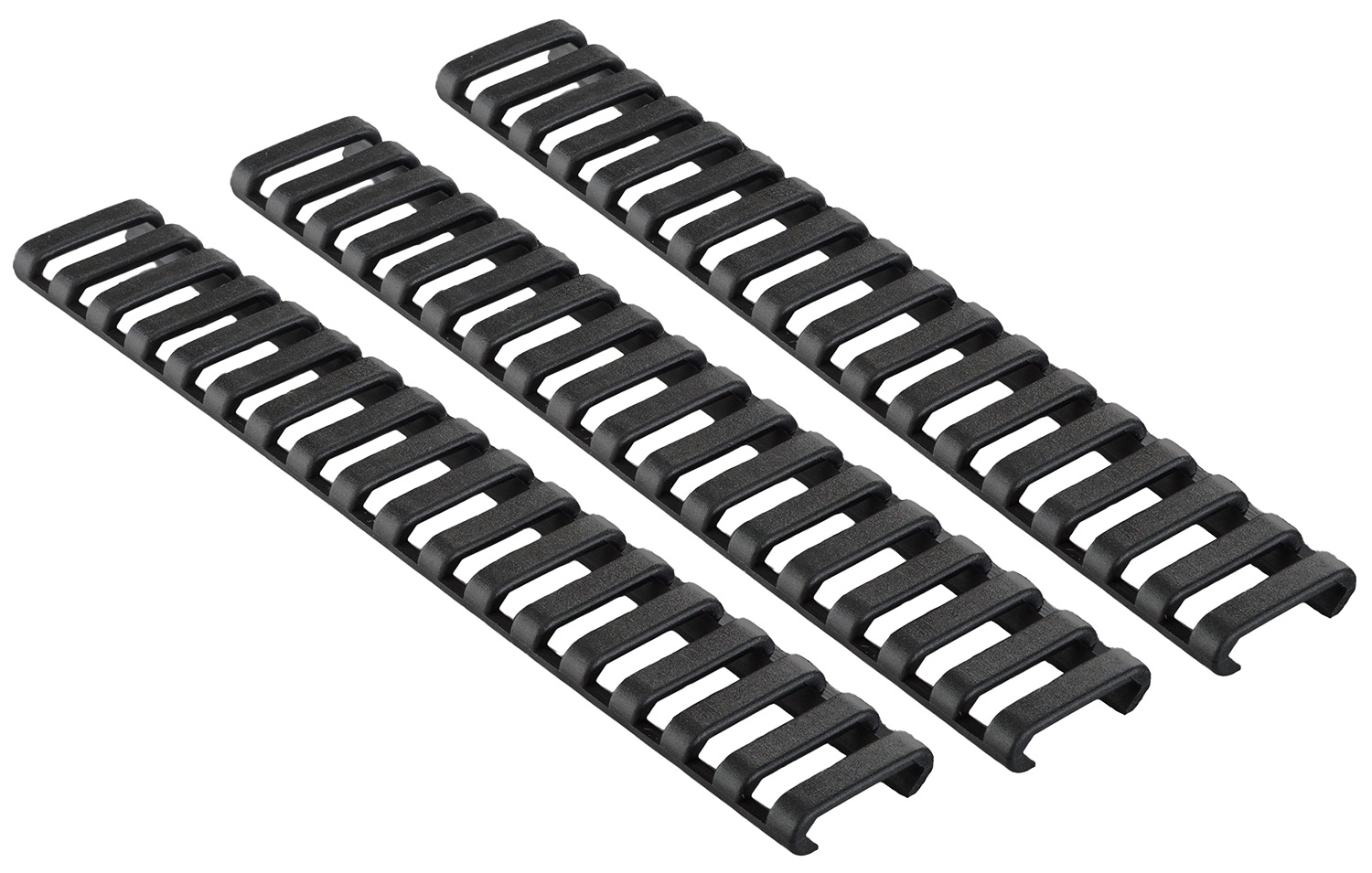 Ergo 4373BK Low-Pro Ladder Rail Covers Rifle 18 Slot Black Rubber 3 Pack