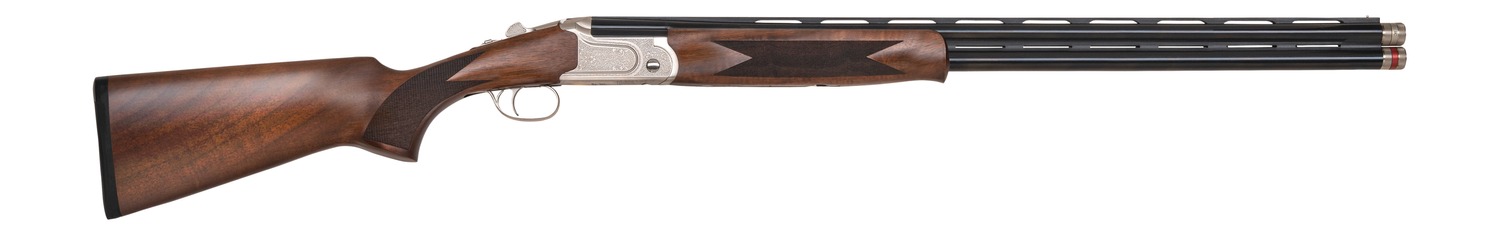 Mossberg 75491 Gold Reserve 16 Gauge Break Open 2.75″ 2rd 28″ Blue Polished Over/Under Vent Rib Barrel, Silver w/Engraved Scroll & Gold Inlay Receiver, Fixed Grade A Walnut Stock
