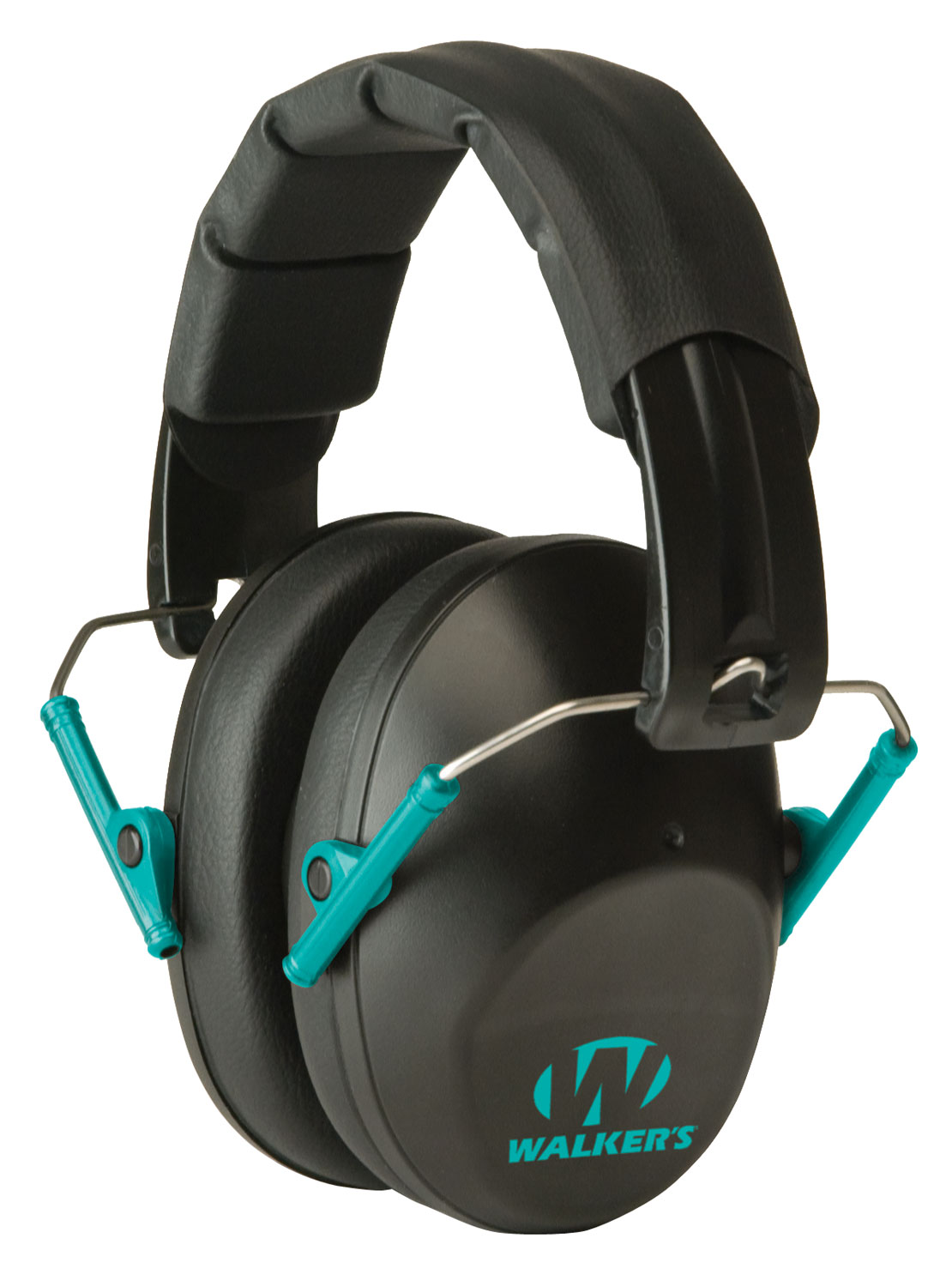 Walker’s GWPFPM1BKTL Pro Low Profile Passive Muff 22 dB Over the Head Black/Teal Accent Polymer