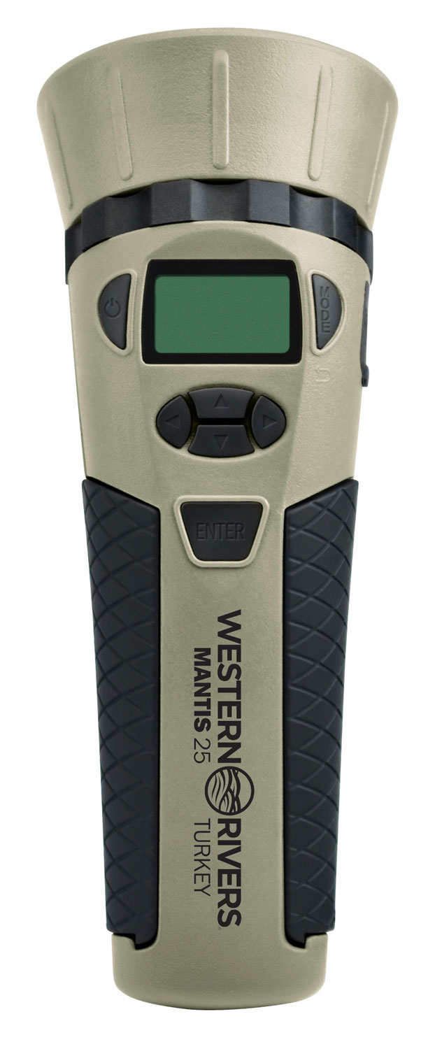 Western Rivers GC25TKY Mantis Electronic Turkey Call, 25 Preloaded Sounds, Tan Plastic Includes Hand Lanyard