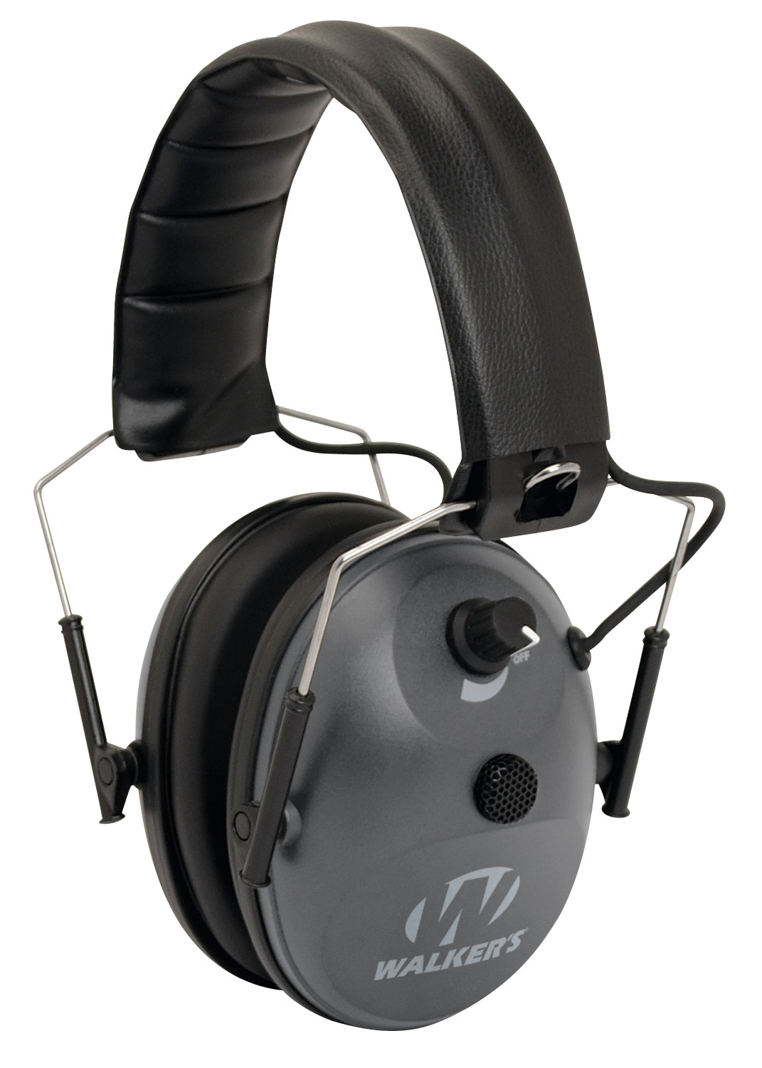 Walker’s GWPWLK1MEM Single Mic Electronic Muff 24 dB Over the Head Gray/Black Polymer