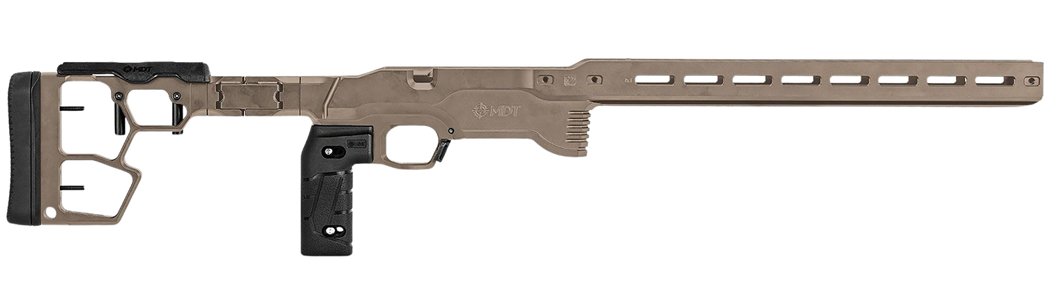 Mdt Sporting Goods Inc 114882FDE ACC Premier Gen2 Chassis System Cerakote Flat Dark Earth Aluminum Fits Ruger American Rimfire Right Hand