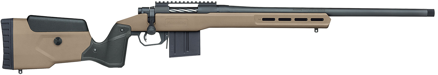 Mossberg 28147 Patriot LR Tactical 6.5 Creedmoor 10+1 22″ Matte Blued Threaded Bull Barrel, Matte Blued Picatinny Rail MDT Oryx Tactical M-LOK Flat Dark Earth Synthetic Stock, Right Hand