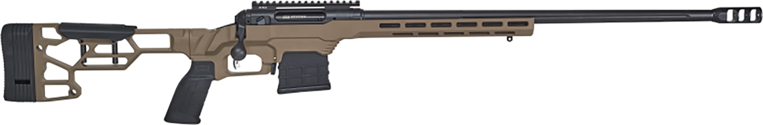 Savage Arms 57593 110 Precision 300 PRC 5+1 24″, Matte Black Rec/Barrel, Flat Dark Earth Cerakote MDT LSS XL Chassis, Polymer Grip *Self timing taper aligned muzzlebrake (Short Action Calibers Only)