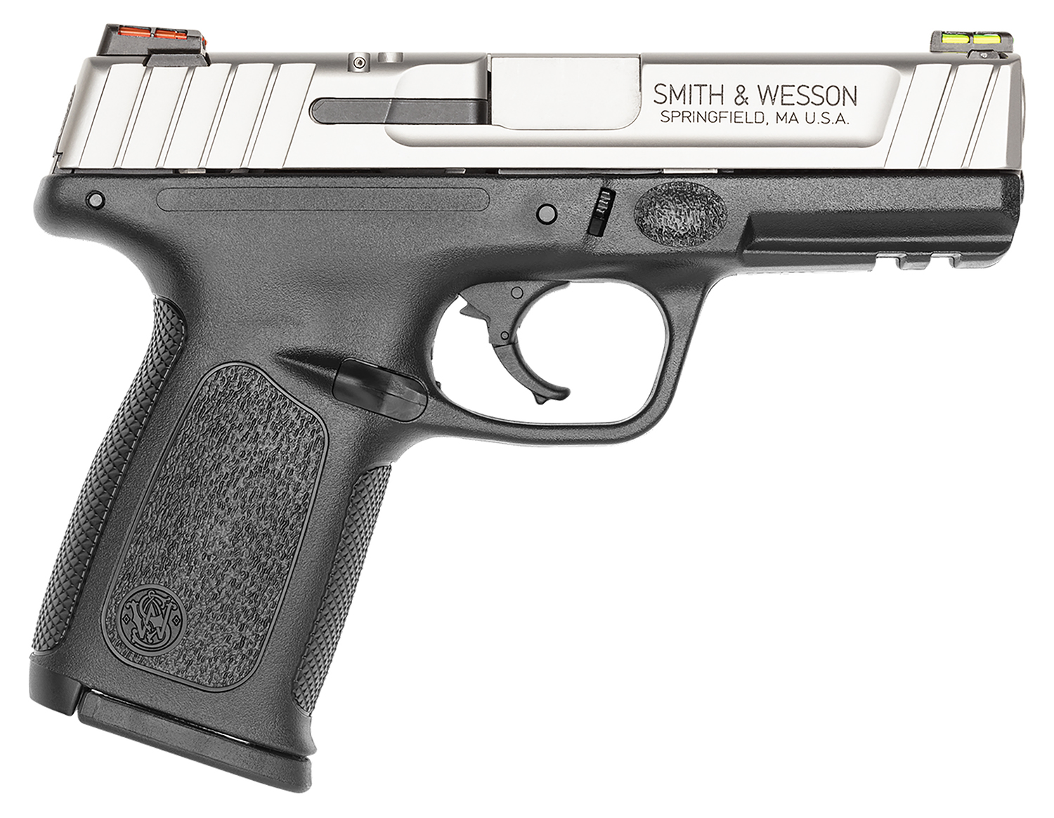 Smith & Wesson 11908 SD40 VE *CA Compliant Compact Frame 40 S&W 10+1 4″ Stainless Steel Barrel, Satin Serrated Stainless Steel Slide, Matte Black Polymer Frame w/Picatinny Rail, Black Textured Grip