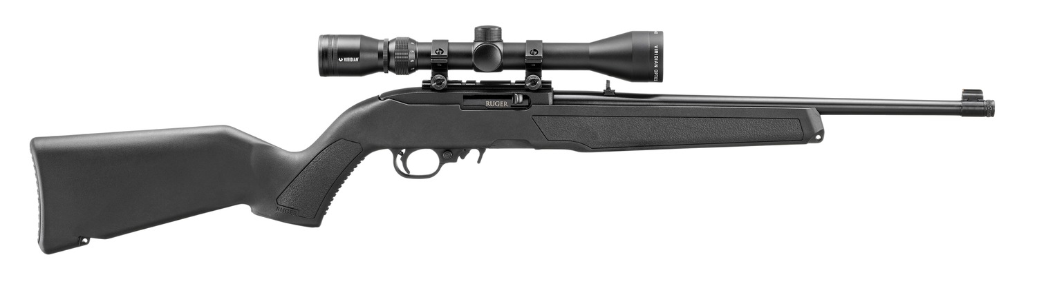 Ruger 32001 10/22 w/Optic 22 LR 10+1 16.40″ Satin Black Steel Barrel & Drilled & Tapped Receiver, Black Fixed w/M-LOK Polymer Stock, Viridian EON 3-9x40mm Scope