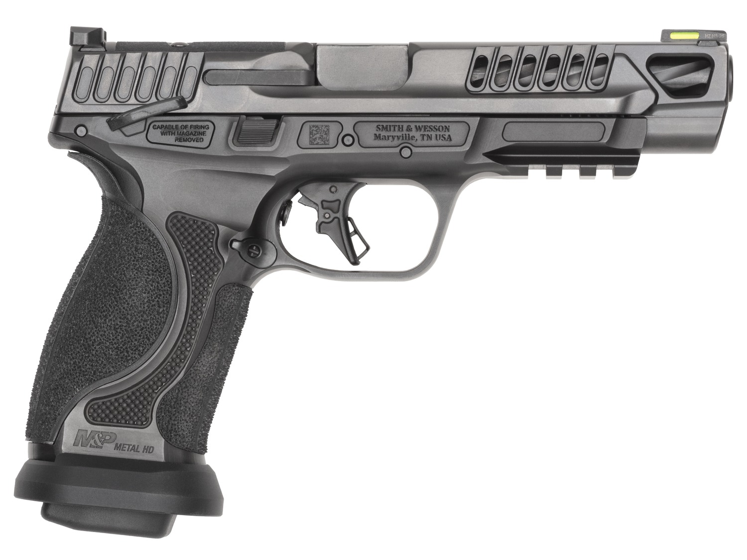 Smith & Wesson 14069 M&P M2.0 Competitor HD 9mm Luger 17+1 5″ Overall Black Armornite Stainless Steel Spiral Fluted Barrel, Lightening Cut/Optic Ready/Serrated Slide & Stainless Steel Frame w/Picatinn