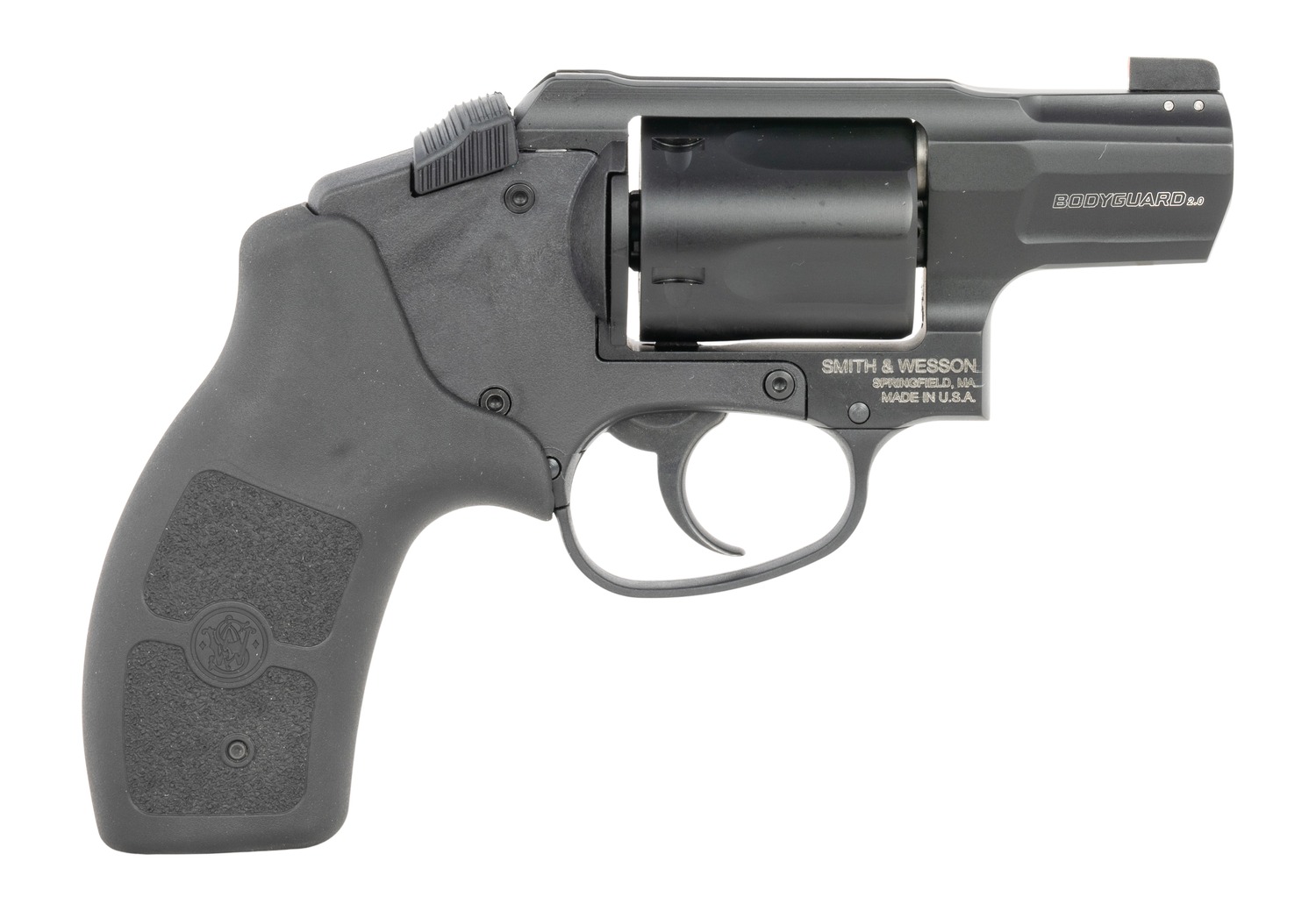 Smith & Wesson 14507 Bodyguard 2.0 Small 38 Special +P 5 Shot 1.88″ Black Stainless Steel Barrel, Black PVD Cylinder, Black Aluminum Alloy Frame, Black Polymer Grip, Concealed Hammer