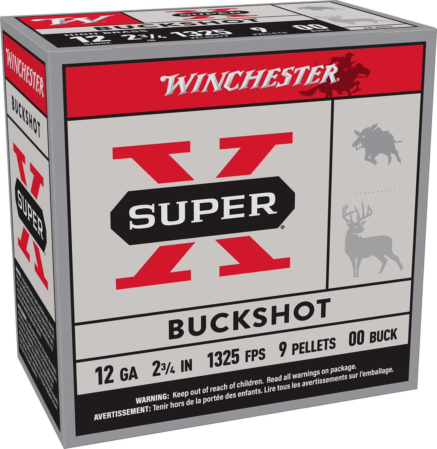 Winchester Ammo XB1200VP25 Super X 12Gauge 2.75″ 00Buck Shot 25 Per Box/10 Case
