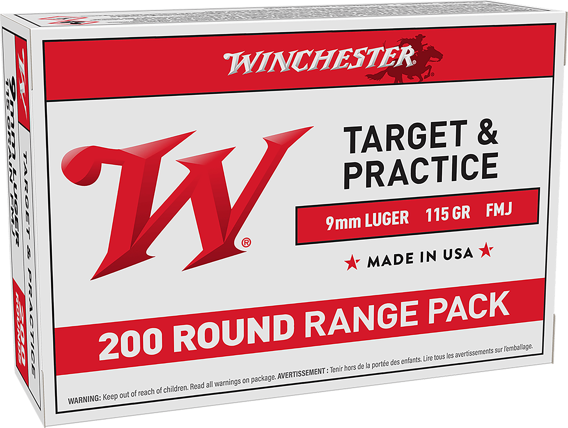 Winchester Ammo USA9W USA 9mmLuger 115gr Full Metal Jacket 200 Per Box/5 Case