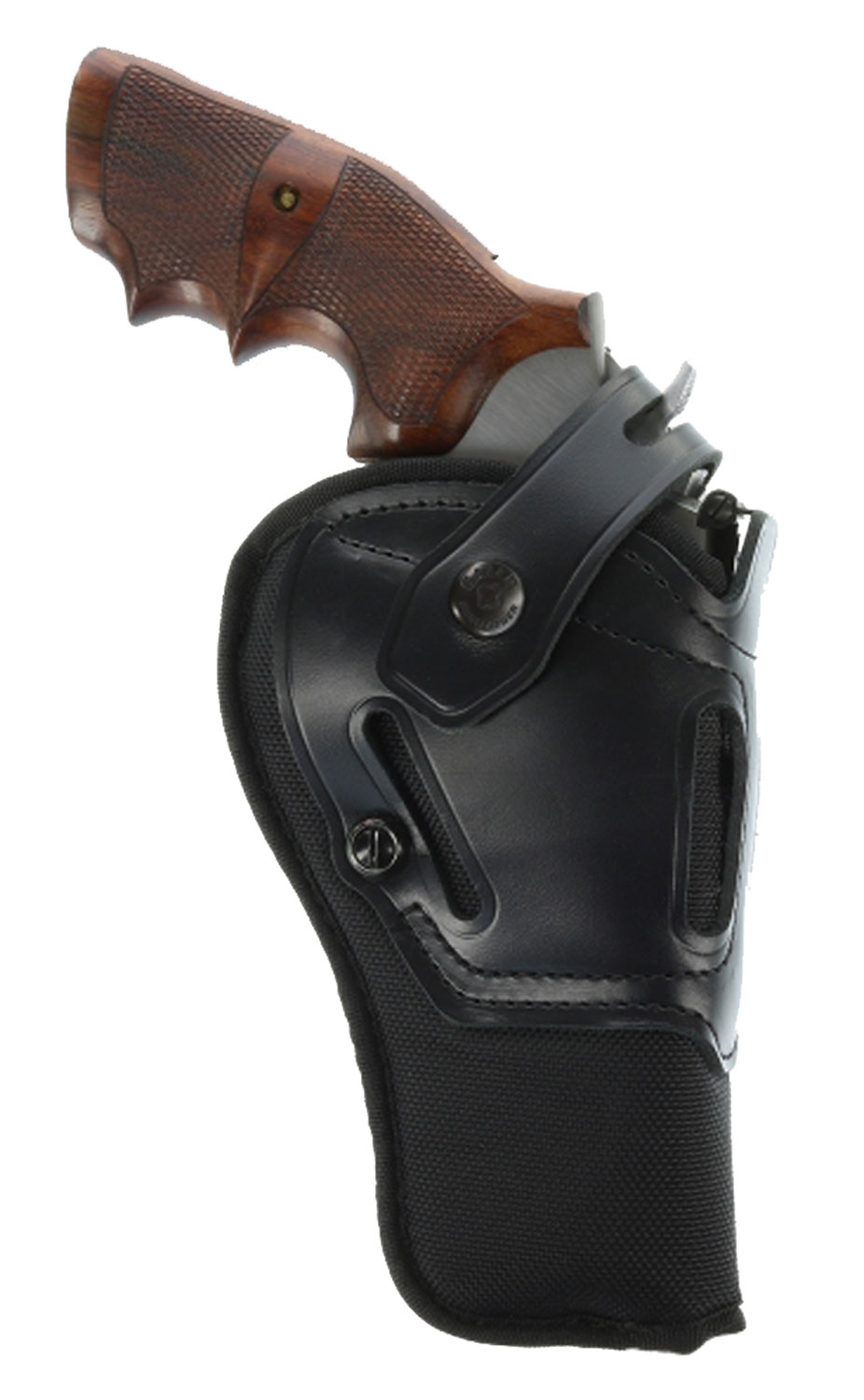 Galco SR46B Switchback  OWB Black Leather Belt Slide Fits Ruger GP100/S&W K Frame Fits 6″ Barrel Ambidextrous