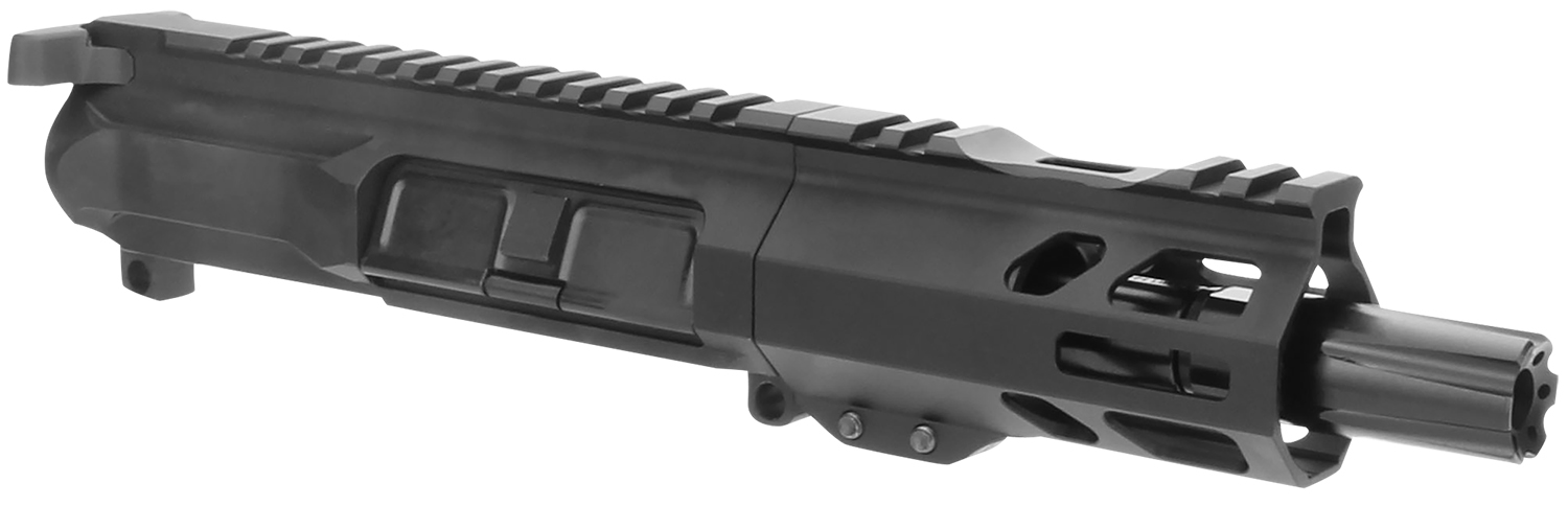 TacFire BU9MM4 Pistol Upper Assembly  9mm Luger 4″ Black Nitride Barrel 7075-T6 Aluminum Black Anodized Receiver M-LOK Handguard for AR-Platform