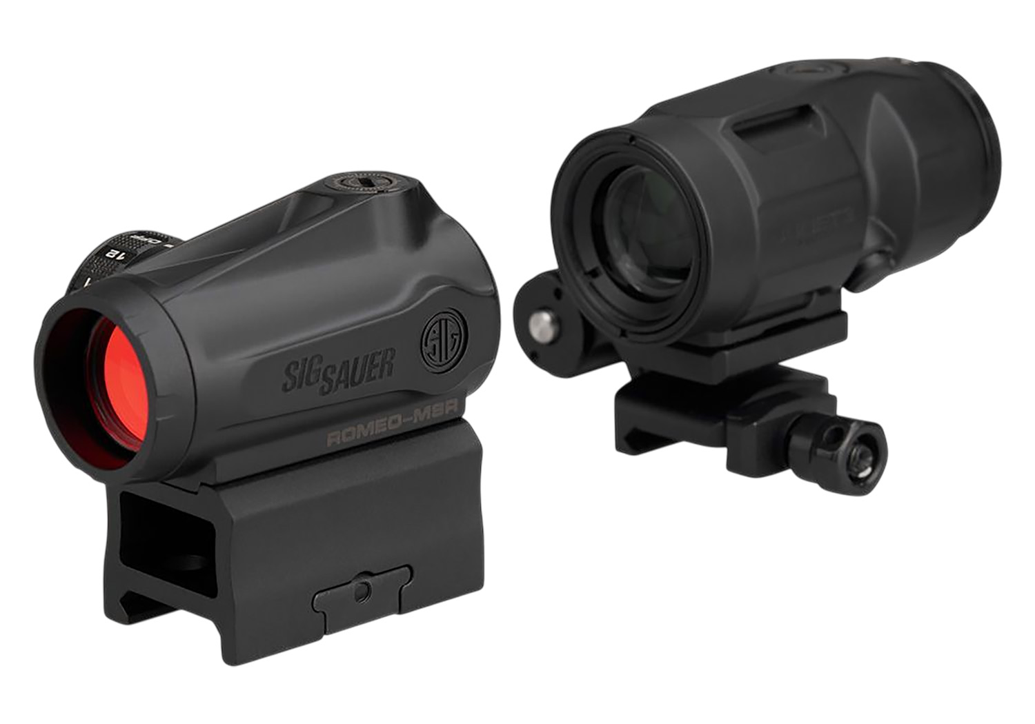 Sig Sauer Electro-Optics SORJMSR101 Romeo-MSR Gen II w/Juliet3 Black 1x/3x 20mm/22mm 2 MOA Red Dot Juliet 3 Micro Magnifier