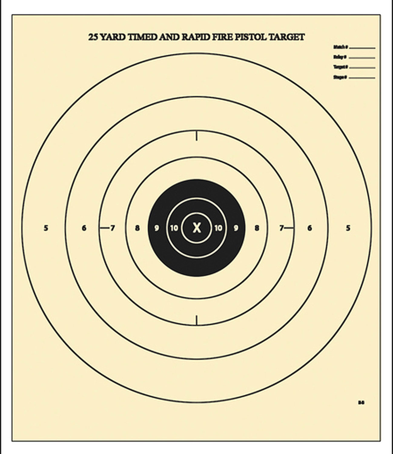 Action Target B8100 Competition NRA Time & Rapid Fire Bullseye Heavy Paper Hanging 25 yds Handgun 21″ x 24″ Black/White 100 Per Box