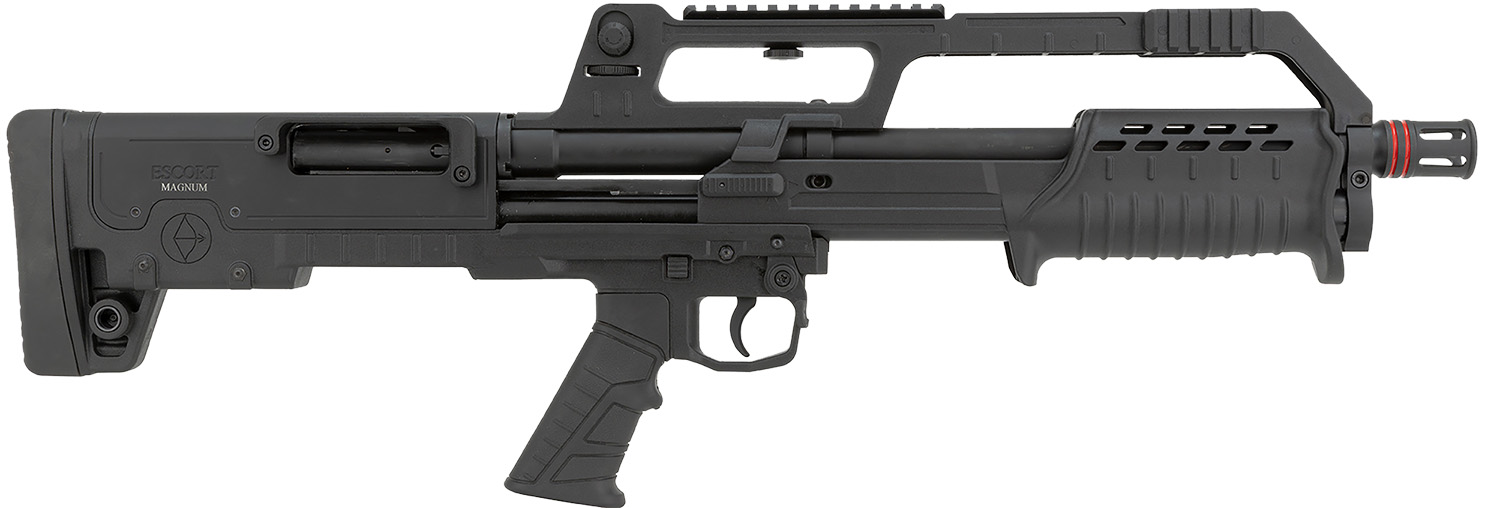 Escort HEBP12180101 PX BullTac 12 Gauge Pump 3″ 5+1 18″ Black Stainless Steel Barrel, Black Aluminum/Polymer Receiver w/Picatinny Rail, Black Bullpup Synthetic Stock, Black Grip