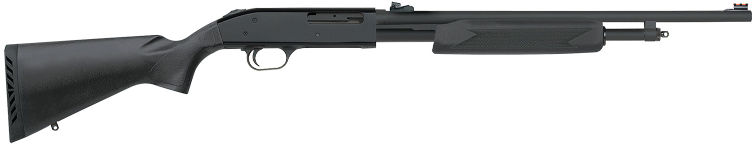 Mossberg 50165 500 Bantam Slugster 410 Gauge Pump 3″ 5+1 20″ Matte Blued Steel Barrel, Matte Blued Steel Receiver, Fixed Synthetic Stock, Cylinder Bore Choke