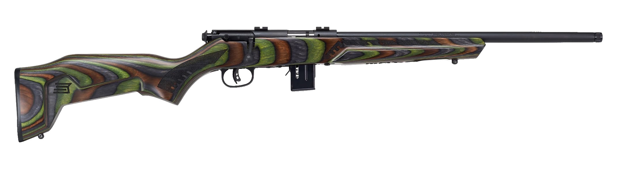 SAVAGE ARMS 93 BOLT 22MAG BL/GRN 18″ TB