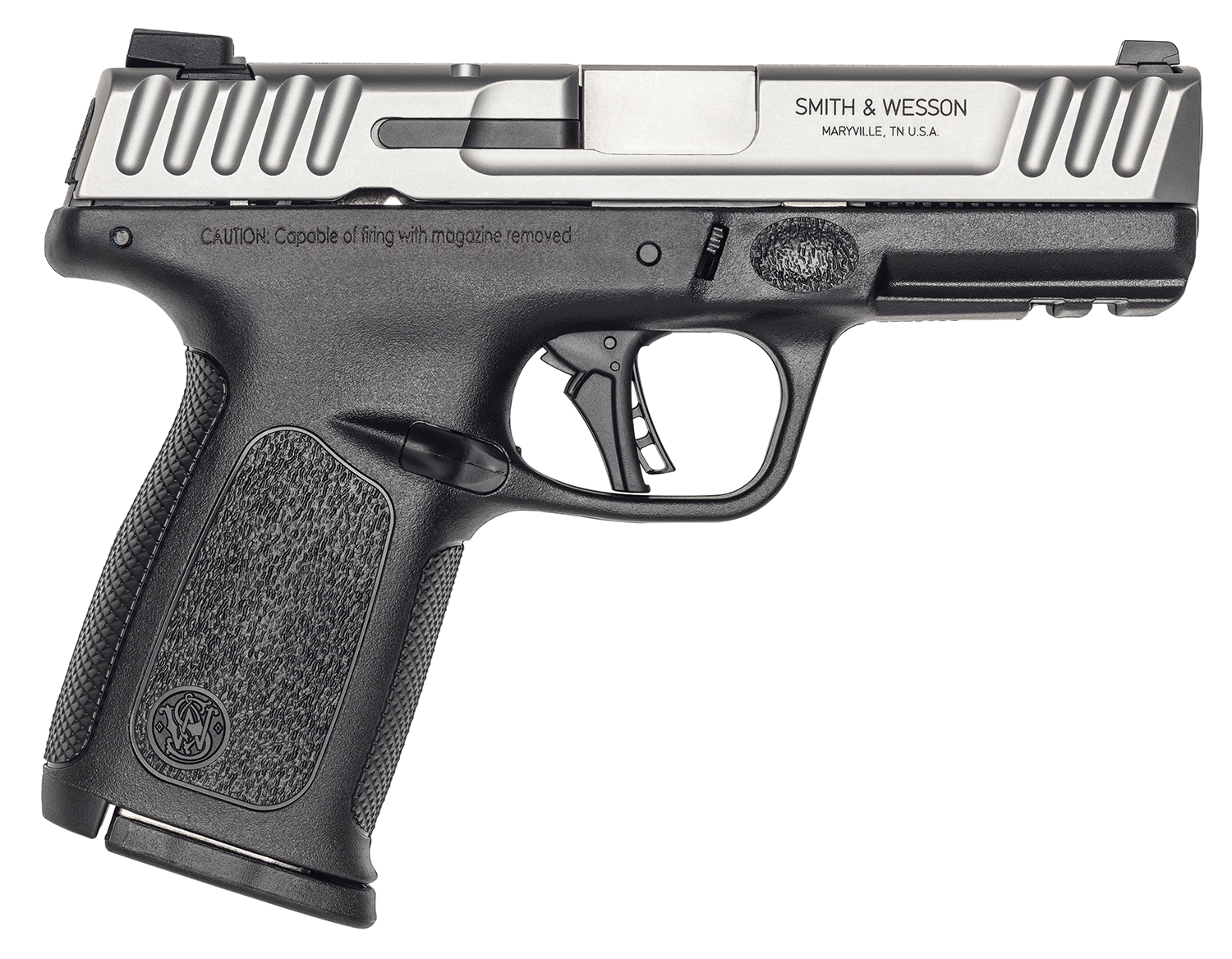 Smith & Wesson 13936 SD40 2.0 Compact Frame 40 S&W 14+1 4″ Stainless Steel Barrel, Satin Serrated Stainless Steel Slide, Black Polymer Frame w/Picatinny Rail, Textured Grip