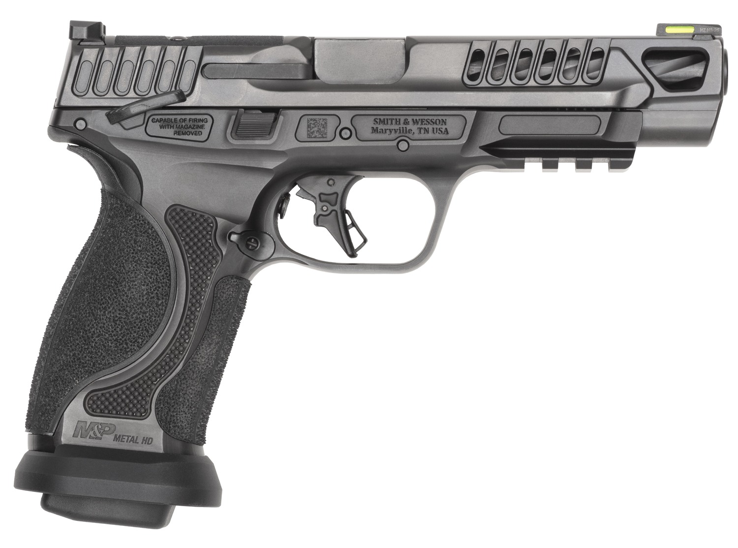 Smith & Wesson 14071 M&P M2.0 Competitor HD 9mm Luger 10+1 5″ Overall Black Armornite Stainless Steel Spiral Fluted Barrel, Lightening Cut/Optic Ready/Serrated Slide & Stainless Steel Frame w/Picatinn