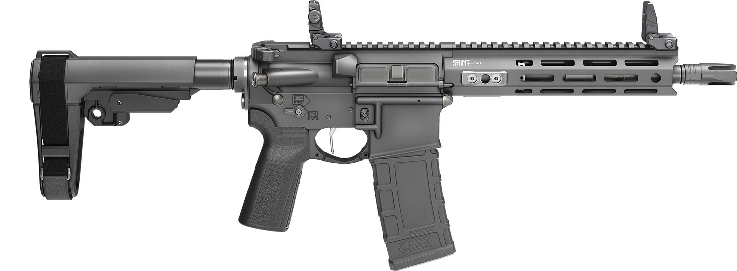 Springfield Armory STV995300B-V2-SBA3 SAINT Victor 300 Blackout 30+1 9.50″ Black Nitride Threaded Barrel, Black Hardcoat Anodize Aluminum Receiver w/ Rail, M-LOK Handguard, Black Polymer SB Tactical S