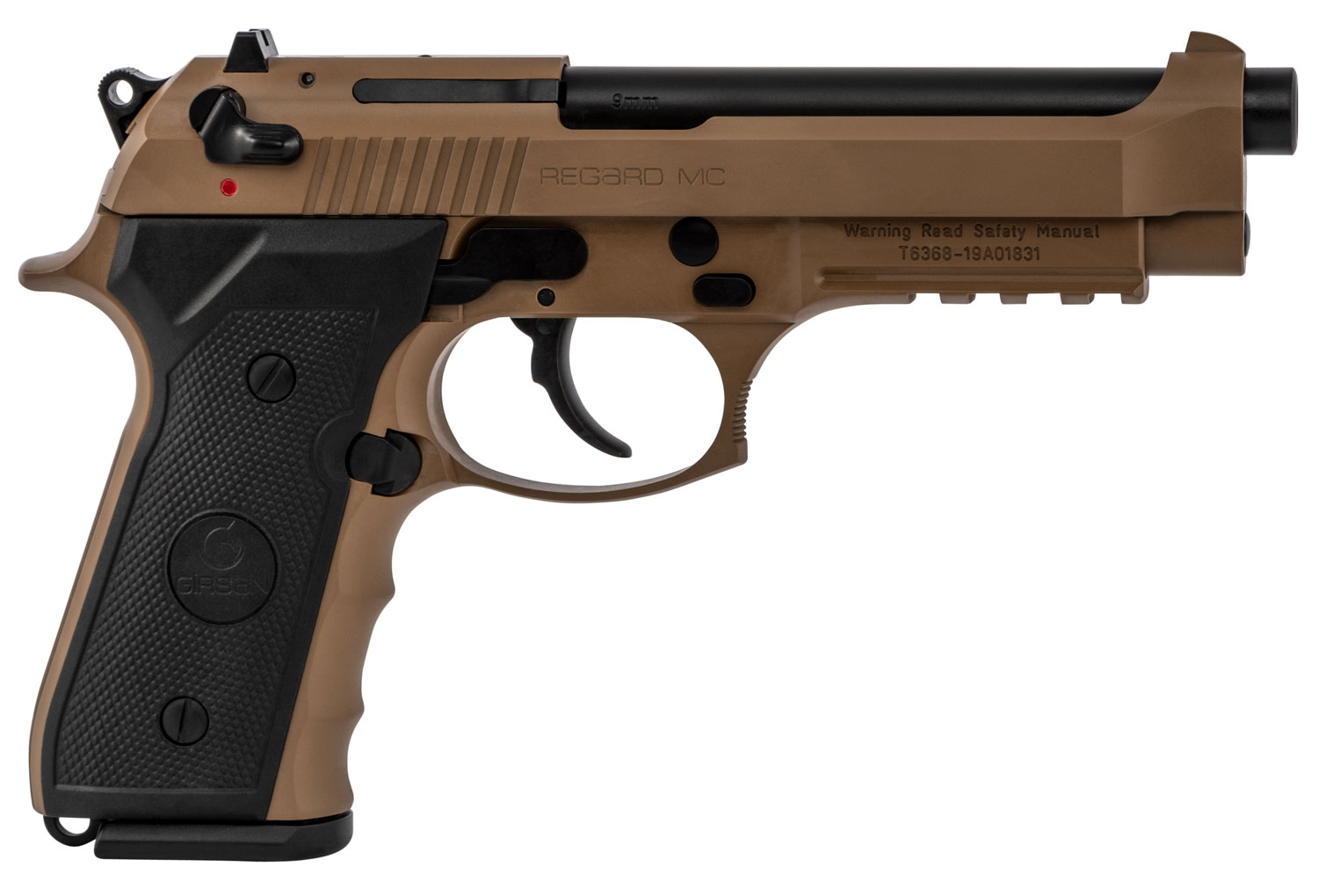 Girsan 390084 Regard MC 9mm Luger Caliber with 4.90″ Barrel, 18+1 Capacity, Overall Flat Dark Earth Finish, Aluminum Picatinny Rail Frame, Serrated Steel Slide & Finger Grooved Black Polymer Grip