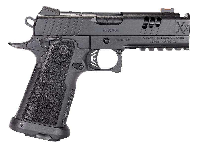 Girsan 395065 Witness2311 CMXX 9mm Luger 17+1 4.25″ Black Ported w/Integral Compensator Bull Barrel, Black Steel Lightening Cut/Optic Ready/Serrated Slide, Black Polymer Frame w/Beavertail & Picatinny