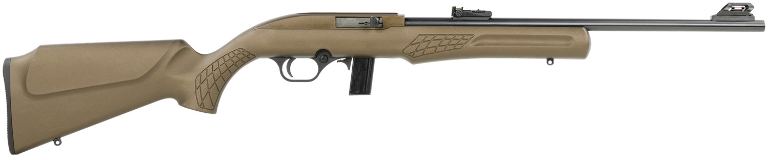 Rossi RS22L1811L RS22 Semi-Auto 22 LR 10+1 18″ Black Barrel, Bronze Monte Carlo Stock/Rec, Fiber Optic Sights