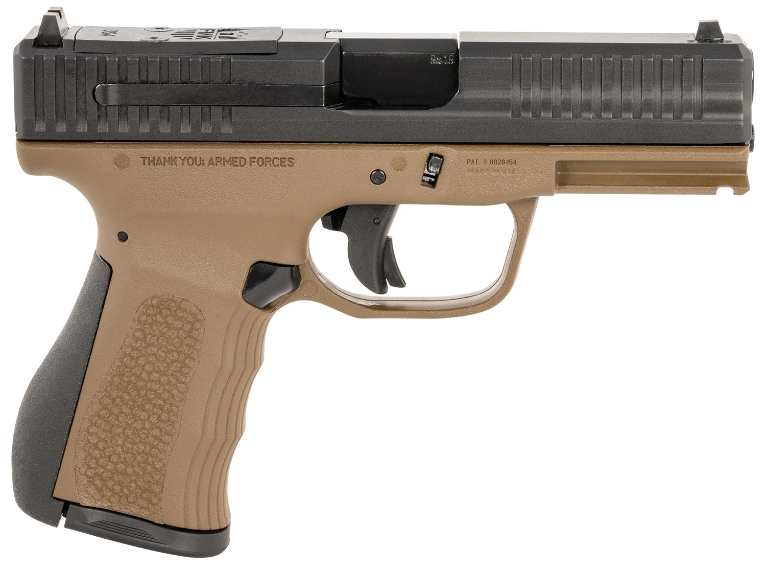 FMK FMKG49BB G3 9mm Luger 14+1 4″ Stainless Steel Barrel, Black Optic Cut/Serrated Carbon Steel Slide, Burnt Bronze Polymer Frame w/Picatinny Rail, Black Backstrap Grip