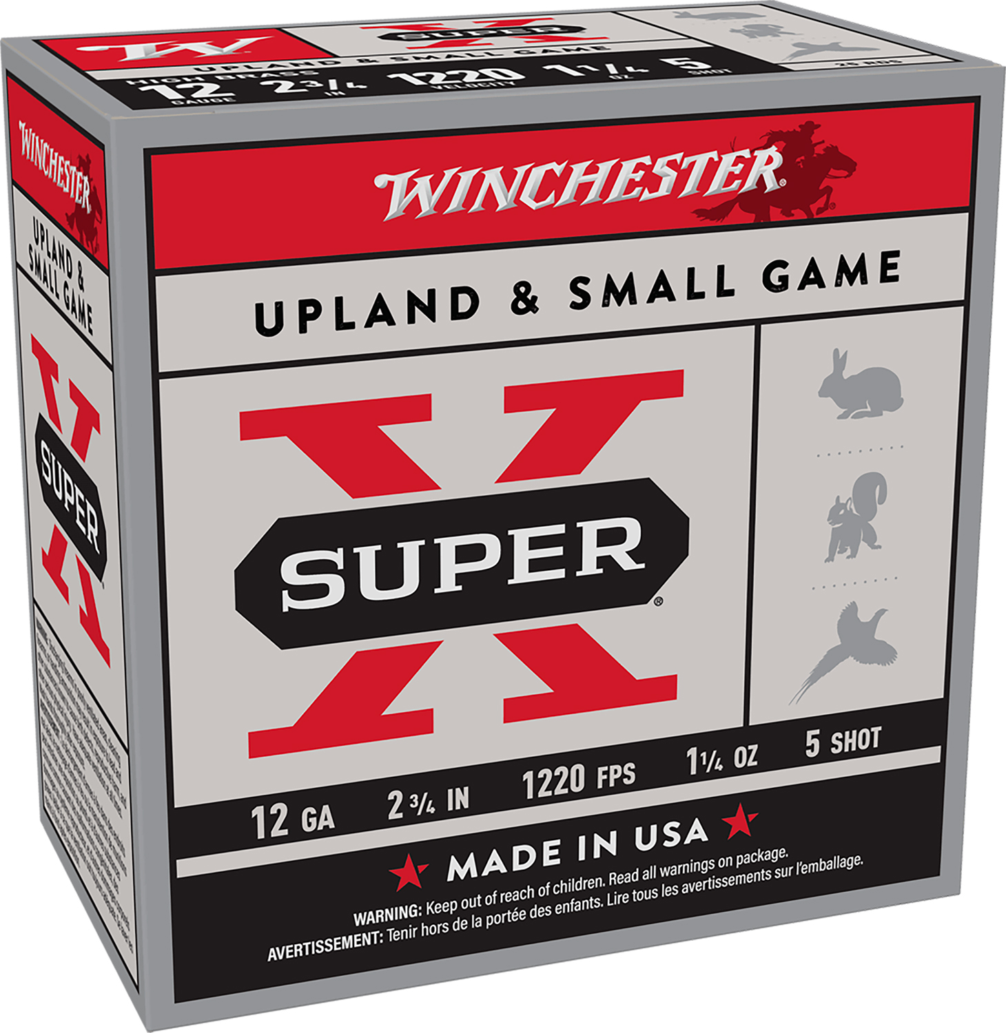 Winchester Ammo X12P5 Super X Game Load High Brass 12Gauge 2.75″ 1 1/4oz 5Shot 25 Per Box/10 Case *Pheasant