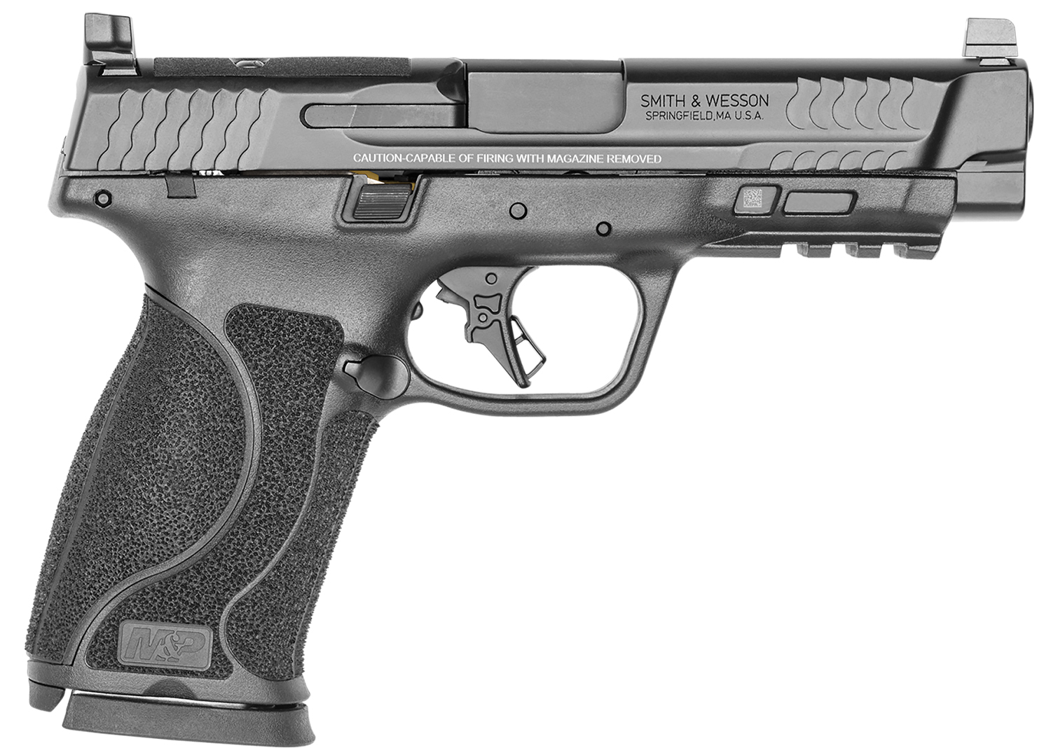 Smith & Wesson 13387 M&P M2.0 Full Size 10mm Auto 15+1 4.60″ Black Armornite Stainless Steel Barrel & Optic Cut/Serrated Stainless Steel Slide, Matte Black Polymer Frame w/Picatinny Rail