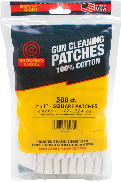 SHOOTERS CHOICE 1″ SQUARE – CLEANING PATCHES 500 PACK