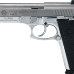 TAURUS 92 9MM 5″ FS 17-SHOT – STAINLESS CHECKERED RUBBER