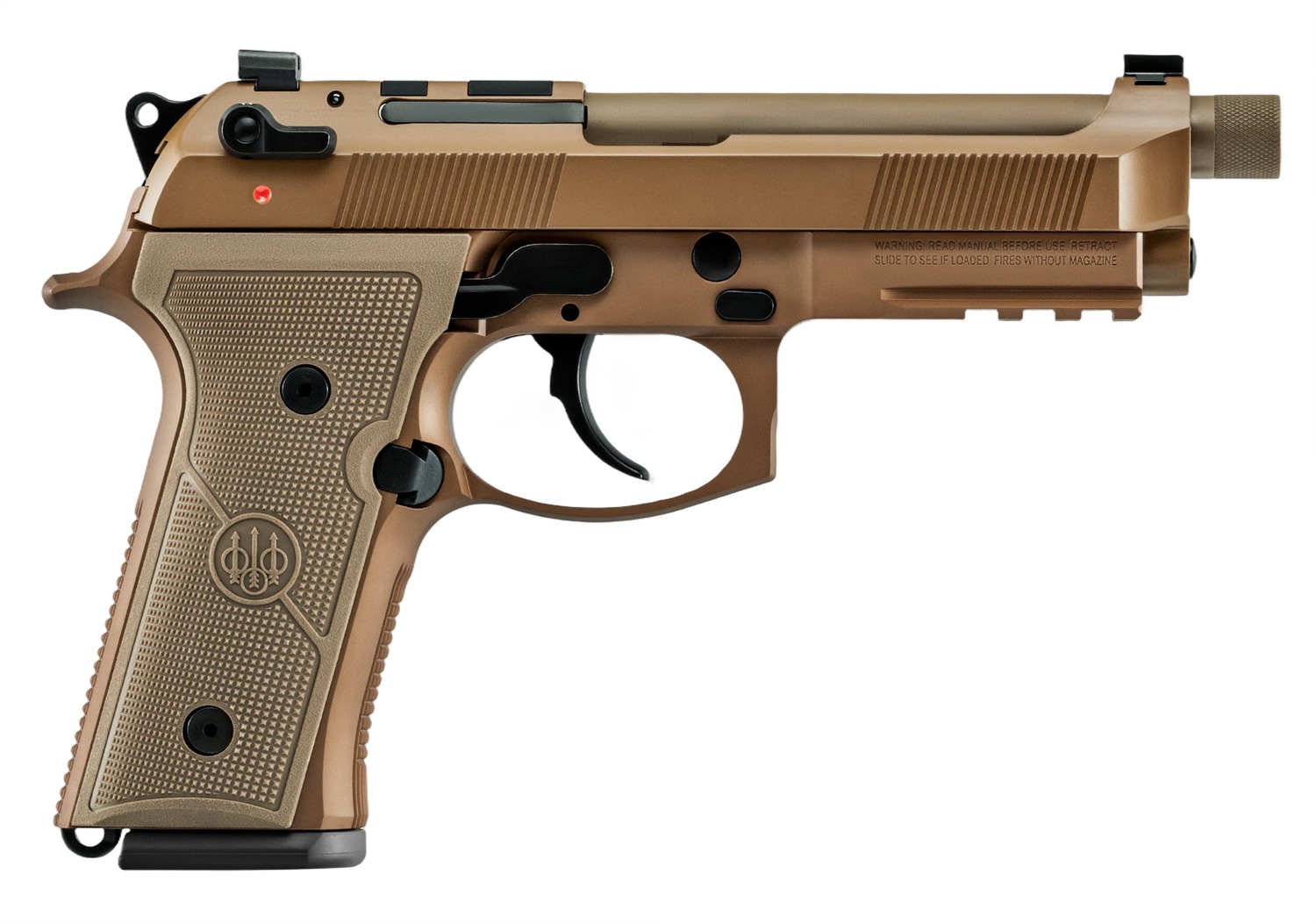 Beretta USA JS92QM9A4G M9A4 Centurion 9mm Luger 5.10″ Barrel 10+1, Flat Dark Earth Cerakote Frame, Serrated Steel Optic Cut Slide, Polymer Grip & Decocker Safety