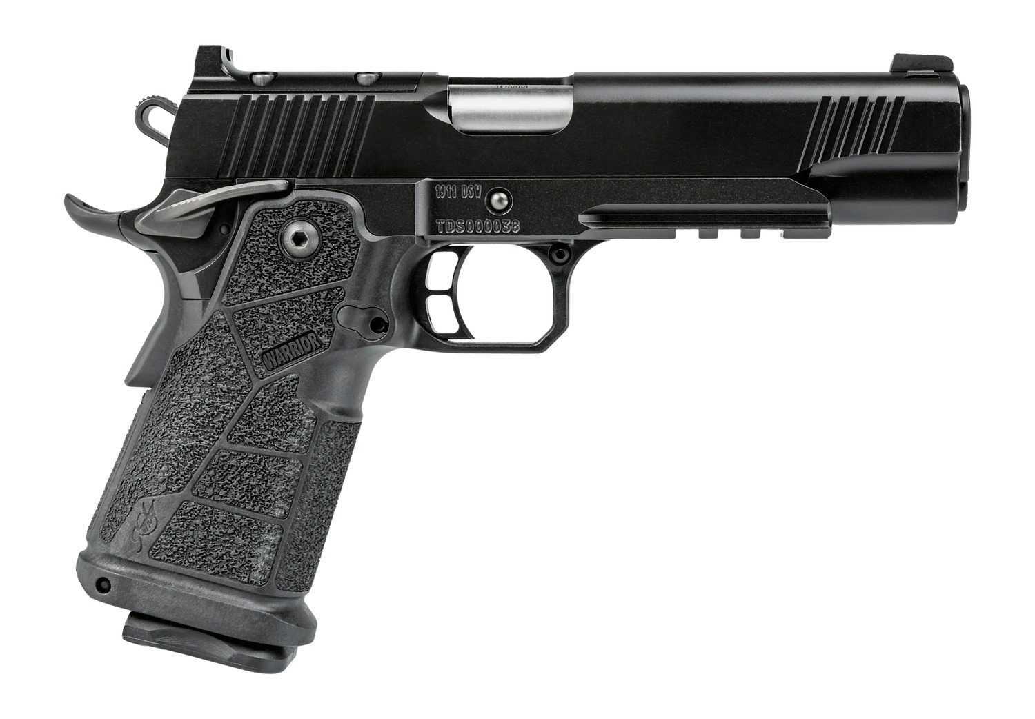 Kimber Mfg, Inc 3600307 DS Warrior 9mm Luger 10+1 5″ Matte Stainless Barrel, KimPro Black Optic Ready/Serrated Slide Optic Cut/Serrated Slide, Black Stainless Steel Frame w/Beavertail & Picatinny Rail