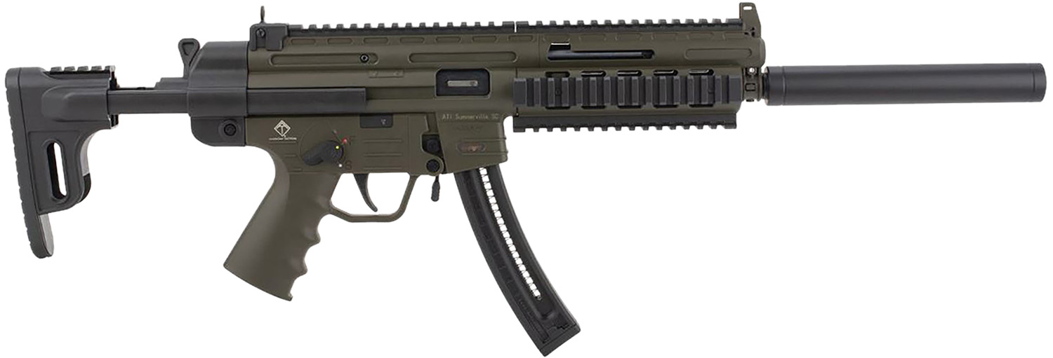GSG GSG219GERGGSG1622G GSG-16 Full Size 22 LR 22+1 16.25″ Black Green Polymer Receiver Black Collapsible w/Storage Compartment Stock Right Hand