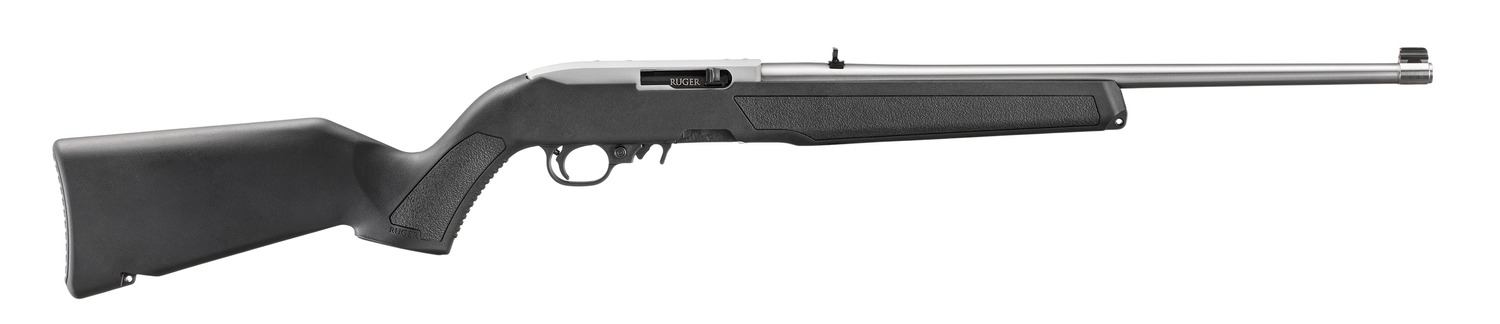 Ruger 10/22 22 LR 10+1 18.50″ Satin Stainless Steel Barrel & Drilled & Tapped Receiver, Black Fixed w/M-LOK Polymer Stock